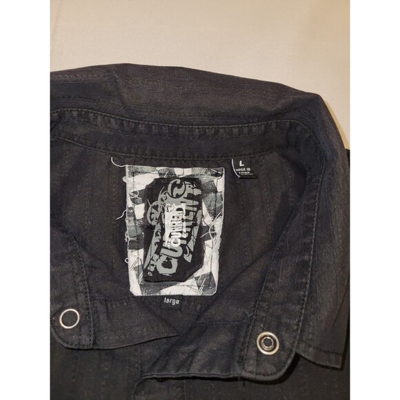 Vintage 90s Y2K Mens Large Button Up T-shirt Single Stitch Ocean Current - Picture 9 of 13